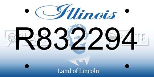R832294 Illinois License Plate