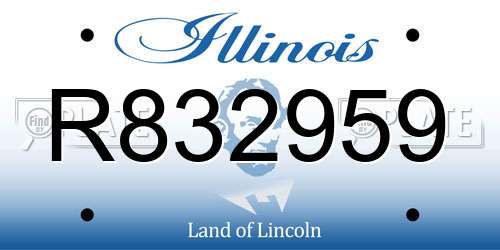 R832959 Illinois License Plate