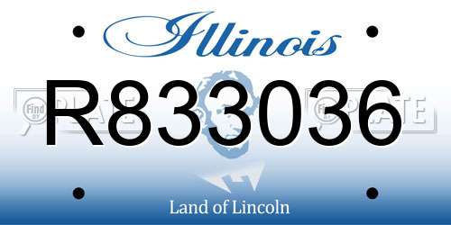 R833036 Illinois License Plate