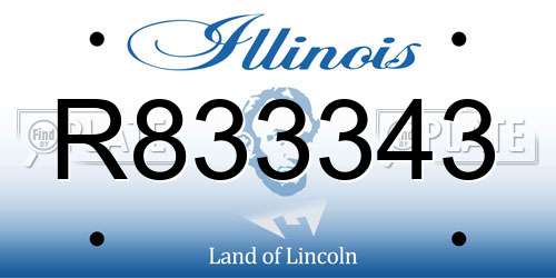 R833343 Illinois License Plate