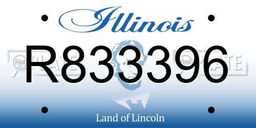R833396 Illinois License Plate