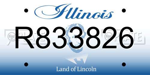R833826 Illinois License Plate