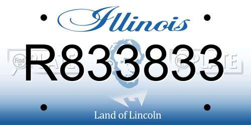 R833833 Illinois License Plate