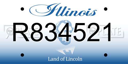 R834521 Illinois License Plate