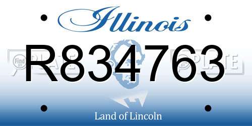 R834763 Illinois License Plate