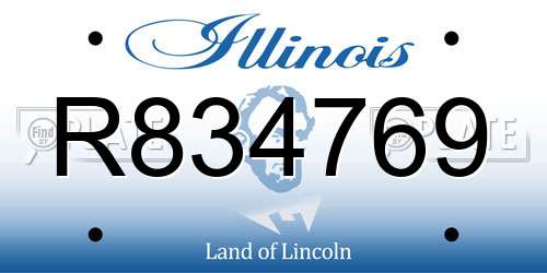 R834769 Illinois License Plate