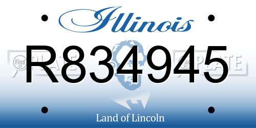 R834945 Illinois License Plate