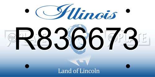 R836673 Illinois License Plate