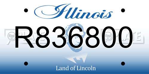 R836800 Illinois License Plate