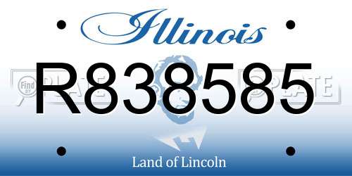 R838585 Illinois License Plate