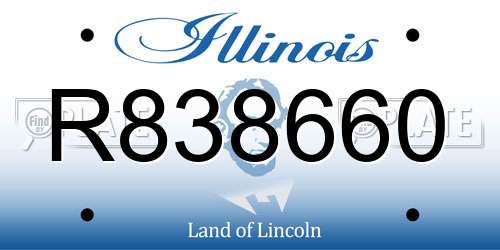 R838660 Illinois License Plate