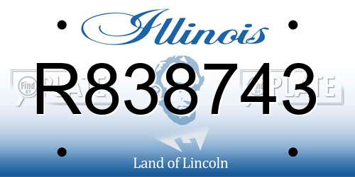 R838743 Illinois License Plate