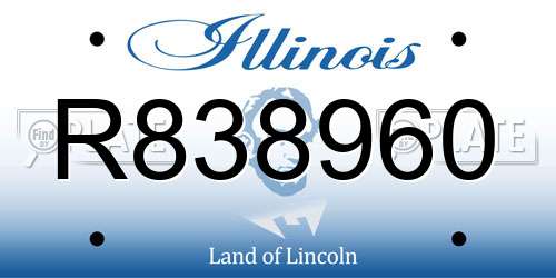 R838960 Illinois License Plate
