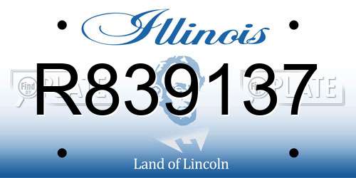 R839137 Illinois License Plate