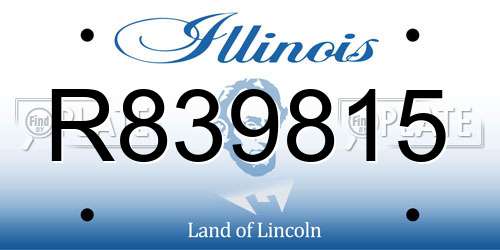 R839815 Illinois License Plate