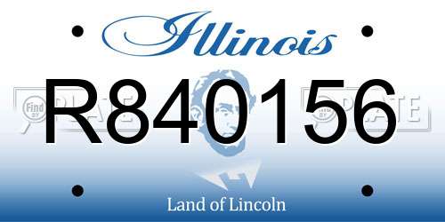 R840156 Illinois License Plate