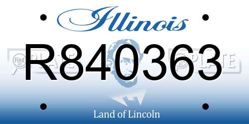 R840363 Illinois License Plate