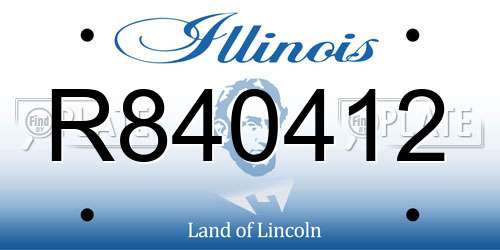 R840412 Illinois License Plate