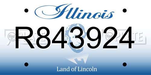 R843924 Illinois License Plate