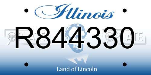 R844330 Illinois License Plate