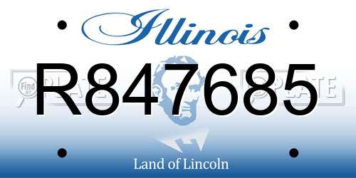 R847685 Illinois License Plate