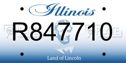 R847710 Illinois License Plate