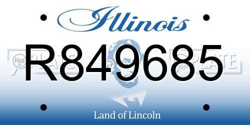R849685 Illinois License Plate