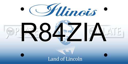 R84ZIA Illinois License Plate
