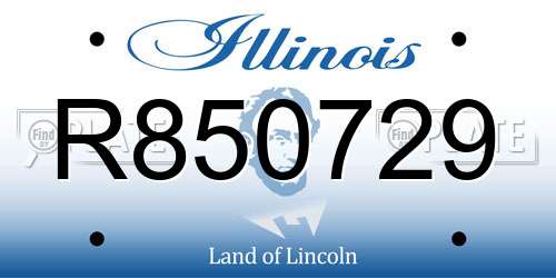 R850729 Illinois License Plate