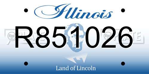 R851026 Illinois License Plate