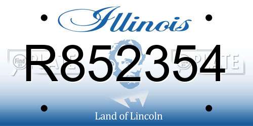 R852354 Illinois License Plate
