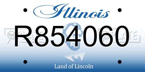 R854060 Illinois License Plate