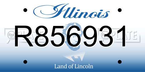 R856931 Illinois License Plate