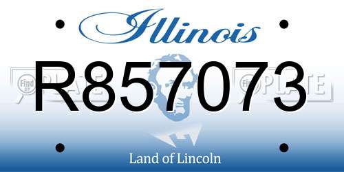 R857073 Illinois License Plate