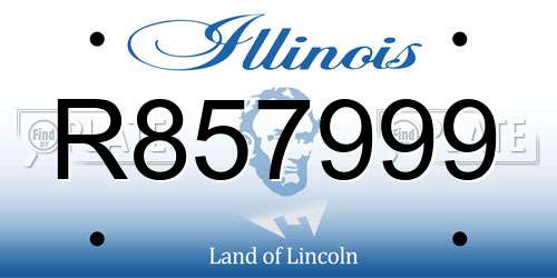 R857999 Illinois License Plate