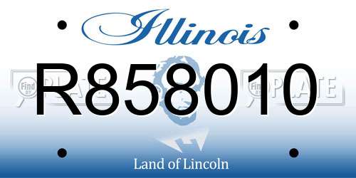 R858010 Illinois License Plate