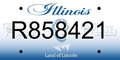 R858421 Illinois License Plate