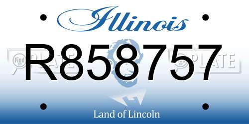 R858757 Illinois License Plate
