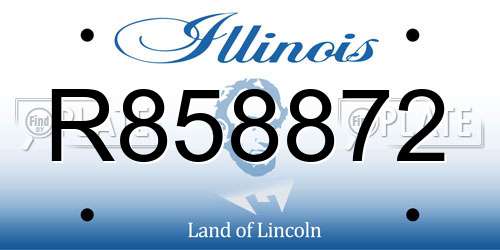 R858872 Illinois License Plate
