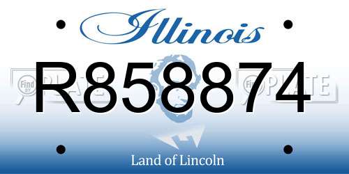 R858874 Illinois License Plate