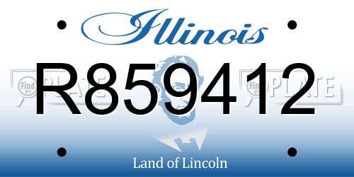 R859412 Illinois License Plate