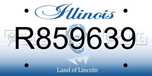 R859639 Illinois License Plate