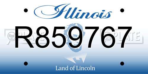 R859767 Illinois License Plate