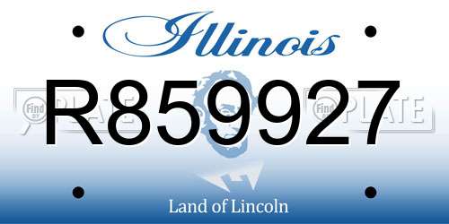 R859927 Illinois License Plate