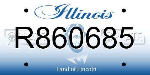 R860685 Illinois License Plate