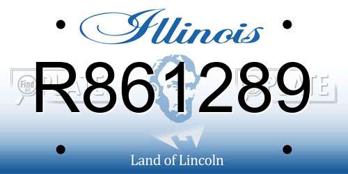 R861289 Illinois License Plate