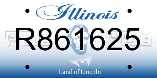 R861625 Illinois License Plate