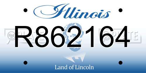 R862164 Illinois License Plate