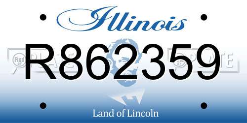 R862359 Illinois License Plate