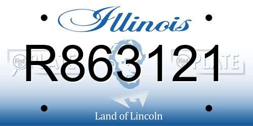 R863121 Illinois License Plate